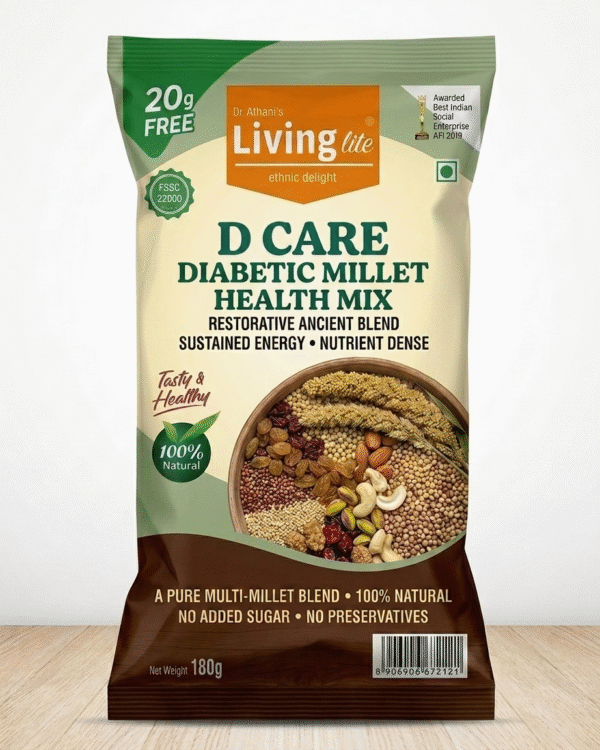 D CARE – DIABETIC MILLET HEALTH MIX - ಡಿ ಕೇರ್ – ಸಕ್ಕರೆ ನಿಯಂತ್ರಣ ಸಿರಿಧಾನ್ಯ ಆರೋಗ್ಯ ಮಿಶ್ರಣ